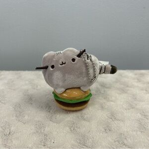 Pusheen Gund Burger Plush Stuffed Keychain Gray Cat 4054853 Mini 3.25"